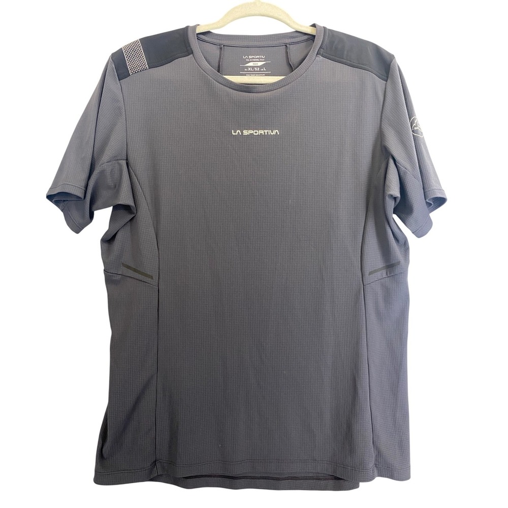 LaSportiva Mens L RIDGE Technical Running Tee Gray Short Sleeve Hiking Shirt